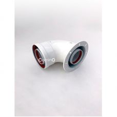 Угол 90° стартовый Camino для дымохода 60/100 мм раструб-хомут