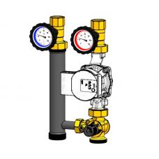 Насосная группа Smart Install с 3-х ходовым клапаном и насосом UPSO 25-65/180 без теплоизоляции
