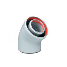 Угол 45° Camino для дымохода 80/125 мм раструб-хомут