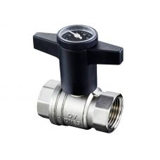 Кран шаровый с термометром Oventrop Optibal 3/4" ВР/BР c высокой Т-ручкой (арт.1078006)