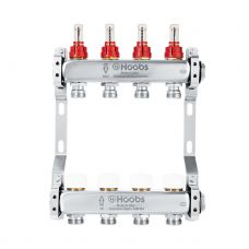 Коллектор нержавеющий Hoobs 1"x 3/4" 2 выхода с расходомерами