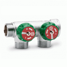 Коллектор для воды 2 выхода Stout 3/4"x1/2" плоское уплотнение арт.SMB-6849-341202