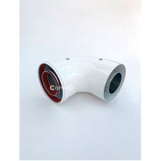 Угол 90° Camino для дымохода 80/125 мм раструб-хомут