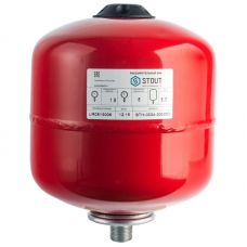 Расширительный бак для систем отопления с диафрагмой на 8 л (цвет красный) Stout