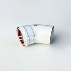 Угол 45° Camino утеплённый для дымохода 80 мм раструб-хомут