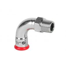 Колено с НР резьбой короткое из оцинкованной стали MVI 22х3/4" мм