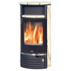 Печь-камин ABX Atlantik 5 III чёрная сталь бразильский песчаник