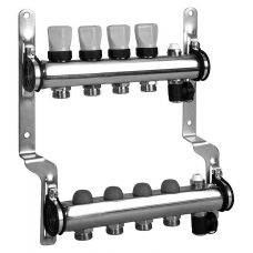 Коллектор из нержавеющей стали с термовставками на 4 выхода Meibes
