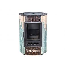 Отопительная печь Ферингер Нелжа в ламелях Змеевик + Окаменевшее дерево