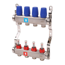 Коллектор с расходомерами MVI 1"х3/4"ЕК 4 выхода