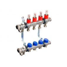 Коллекторная группа Elsen EMI03 1"x3/4", из нержавеющей стали с расходомерами, 8 контуров (арт.EMi03.08)