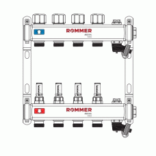 Коллектор с расходомерами и запорными клапанами Rommer 1"x3/4" 2 контура