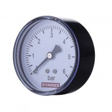 Манометр аксиальный Rommer 50 мм 1/4" 0-10 бар