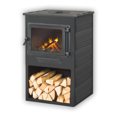 Печь-камин Этна Панорама с плитой антрацит