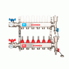 Коллектор с расходомерами в сборе Rommer 1"x3/4" 9 контуров
