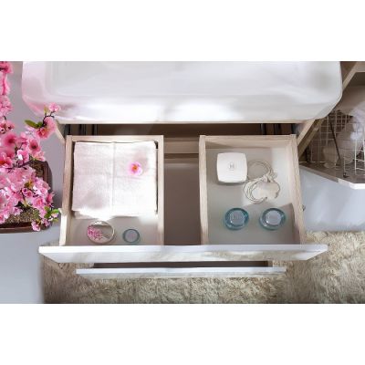Комплект мебели для ванной Токио 70 Светлая лиственница / белый глянец