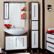 Комплект мебели для ванной Бали 85 Венге / белый глянец