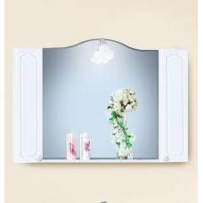 Зеркало для ванной с двумя шкафчиками Лючия 120 Белый глянец