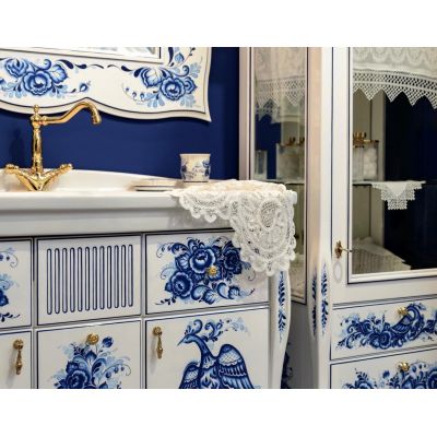 Комплект мебели для ванной Гжель 105 "Синяя птица"