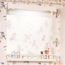 Зеркало для ванной Кантри 65 Бежевый дуб прованс с балюстрадой