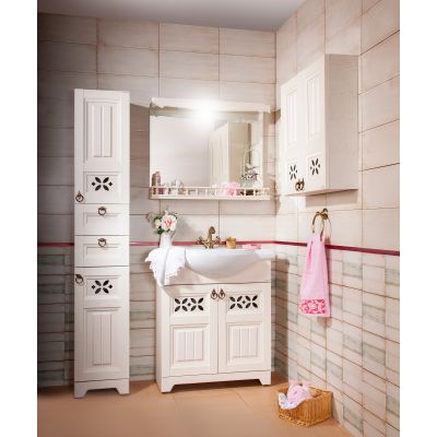 Зеркало для ванной Кантри 85 Бежевый дуб прованс с балюстрадой