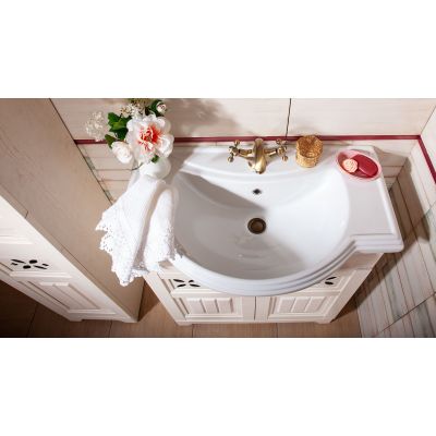 Комплект мебели для ванной Кантри 85 Бежевый дуб прованс 2