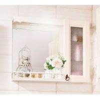 Зеркало для ванной со шкафчиком и балюстрадой Кантри 75 Бежевый дуб прованс