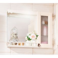 Зеркало для ванной со шкафчиком и балюстрадой Кантри 75 Бежевый дуб прованс
