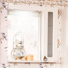Зеркало для ванной со шкафчиком Кантри 65 Бежевый дуб прованс