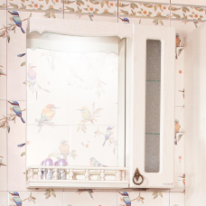 Зеркало для ванной со шкафчиком и балюстрадой Кантри 65 Бежевый дуб прованс