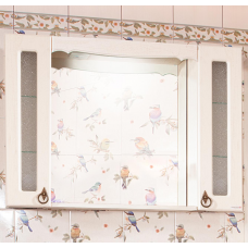 Зеркало для ванной Кантри 105 Бежевый дуб прованс с двумя шкафчиками