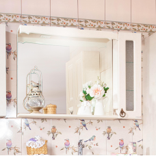 Зеркало для ванной Кантри 105 Бежевый дуб прованс с ящиком