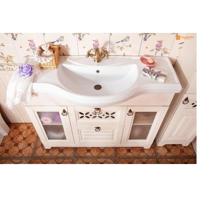 Комплект мебели для ванной Кантри 120 Бежевый дуб прованс с ящиком