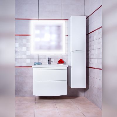 Зеркало для ванной Вега/Мальта 75  с подсветкой и часами, включение на взмах руки