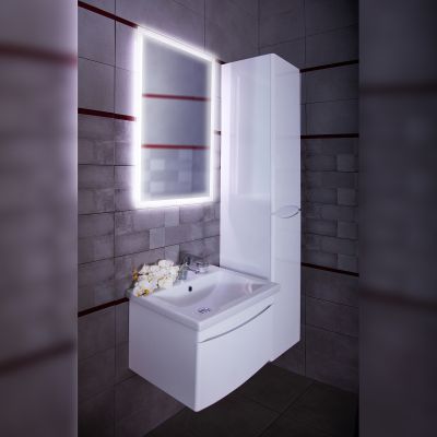 Комплект мебели для ванной Вега 60 Белый глянец подвесная