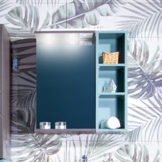 Зеркало для ванной Кристалл 60 с открытым навесным шкафчиком