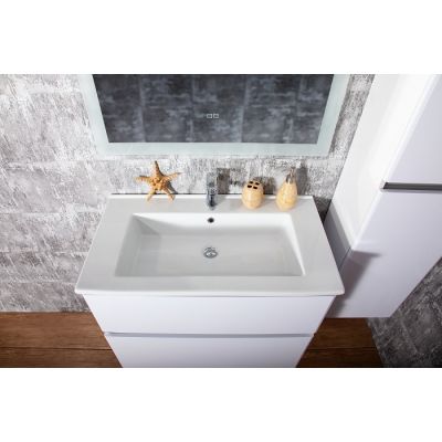 Комплект мебели для ванной Мальта 85 белый глянец