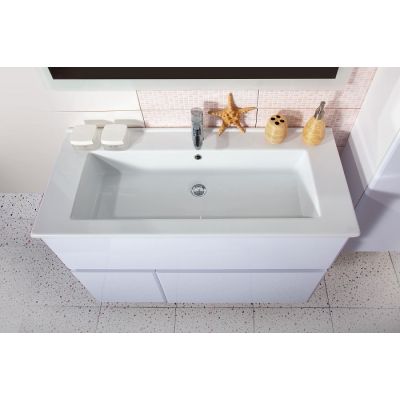 Комплект мебели для ванной Мальта 105 белый глянец