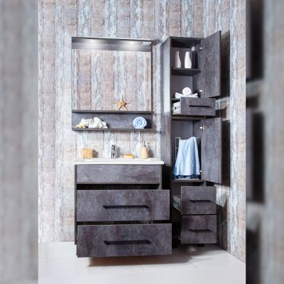 Комплект мебели для ванной Чили 80 цемент Раковина MARIO