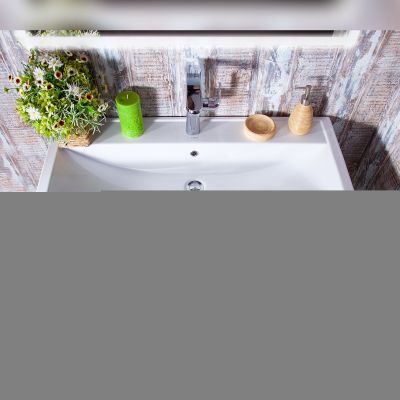 Комплект мебели для ванной Вега 100 Белый глянец подвесная раковина Фостер
