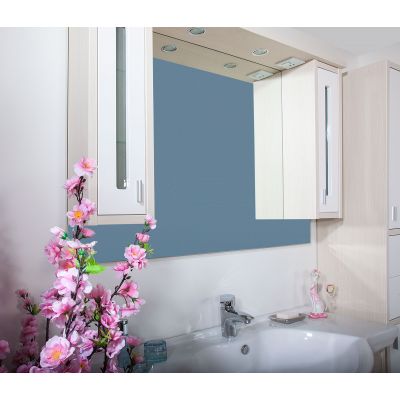 Зеркало для ванной Бали 120 Светлая лиственница/белый глянец