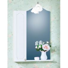 Зеркало для ванной со шкафчиком Лючия 65 Белый глянец