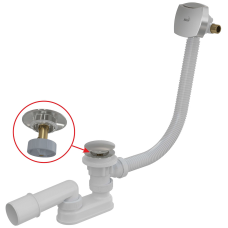 Сифон для ванны CLICK/CLACK с напуском воды через перелив, хром, арт.A508CKM-100