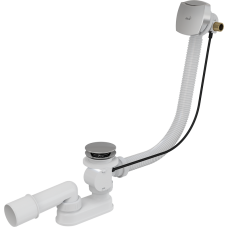 Сифон для ванны с напуском воды через перелив,  пластик хромированный, арт. A564CRM1-100
