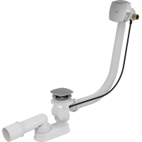 Сифон для ванны с напуском воды через перелив,  пластик хромированный (длина 100 см), арт. A564CRM2-