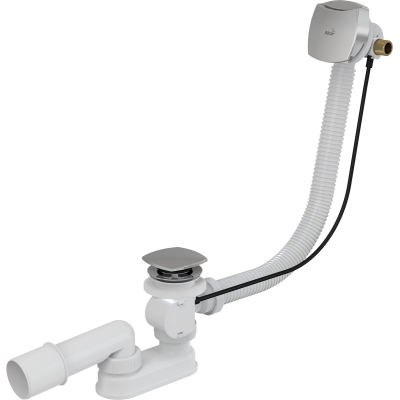 Сифон для ванны с напуском воды через перелив ,  пластик хромированный(длина 80 см), арт.A564CRM2-80