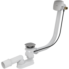 Сифон для ванны с напуском воды через перелив металл/металл (длина 80 см), арт. A564KM3-80