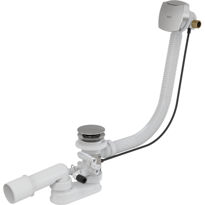 Сифон для гидромассажных ванн с напуском через перелив, металл, арт. A566-273133-57