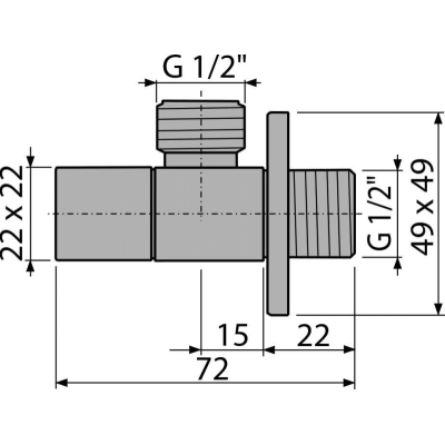Угловой вентиль с фильтром 1/2" × 1/2", квадратный, арт.ARV004