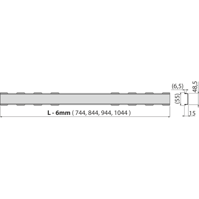 Решетка для водоотводящего желоба, нержавеющая сталь-мат, арт. SOLID-1050M